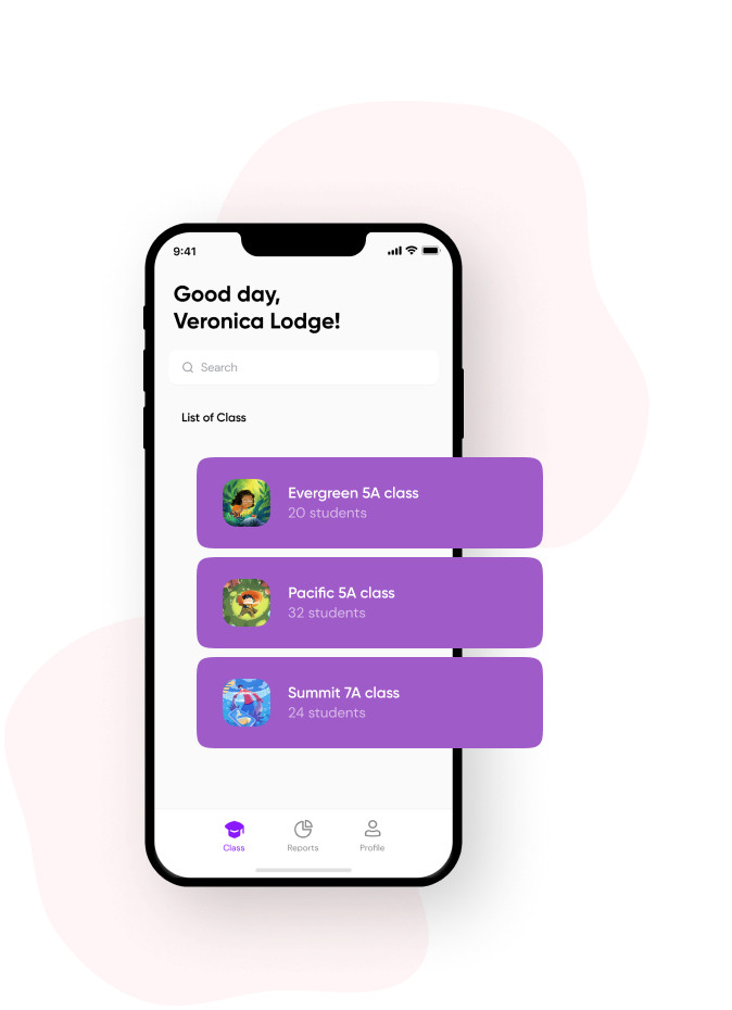 Weekly student surveys app screen